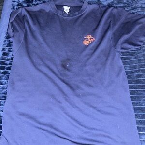 Men's Black T-Shirt with Orange Logo